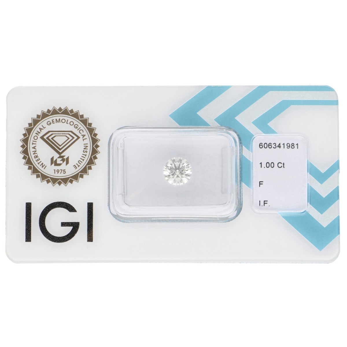 Goudwisselkantoor auction: 1.00 ct. Round Brilliant IGI certified natural diamond