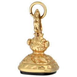 BWG geelgouden hanger met onyx